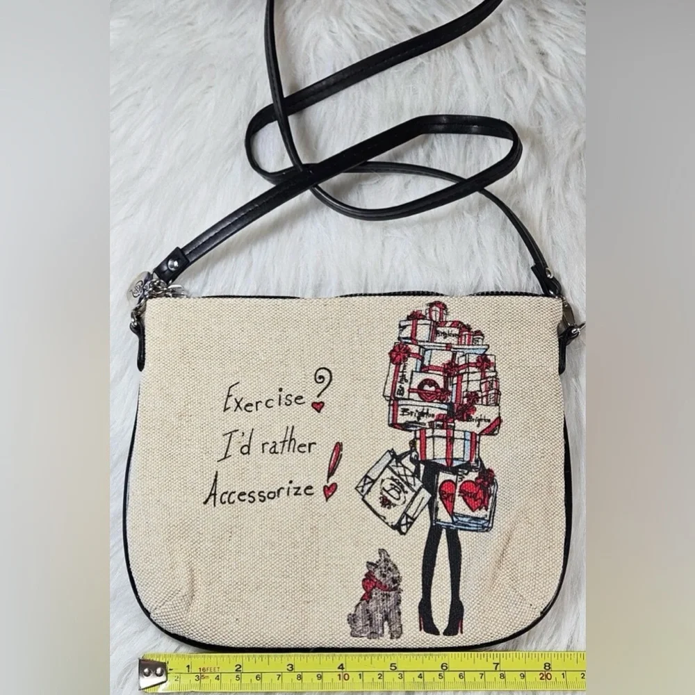 NWT  Brighton "Scottie Dog Crossbody" Canvas Purse/Clutch - Picture 2 of 7